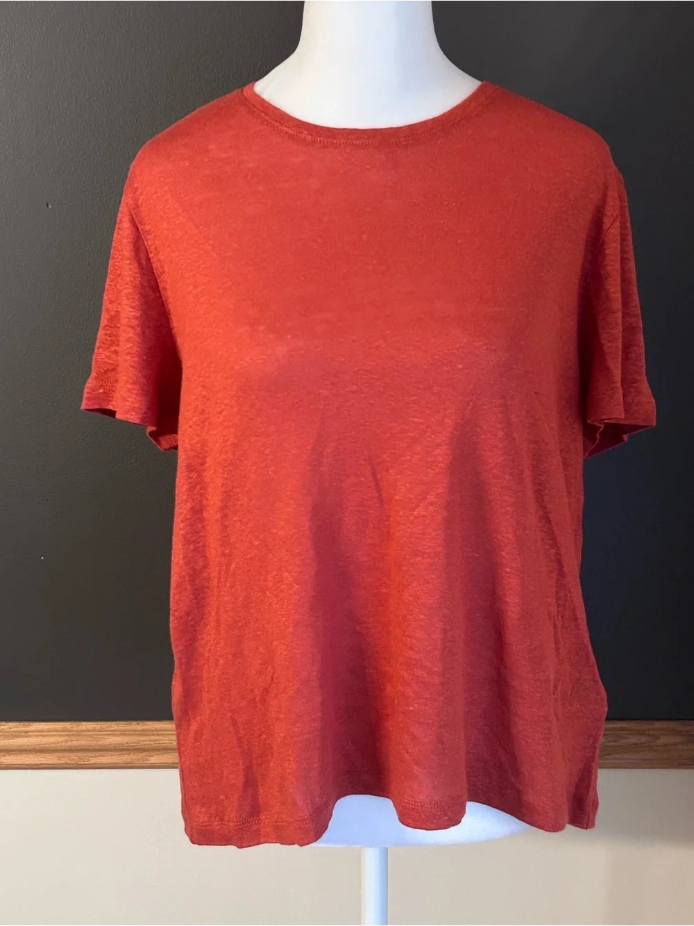 NWT J.Crew New Relaxed Linen T-shirt Rustic Salsa Size Medium C1871
